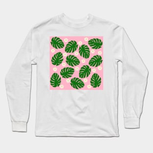 leaf daisy pattern Long Sleeve T-Shirt